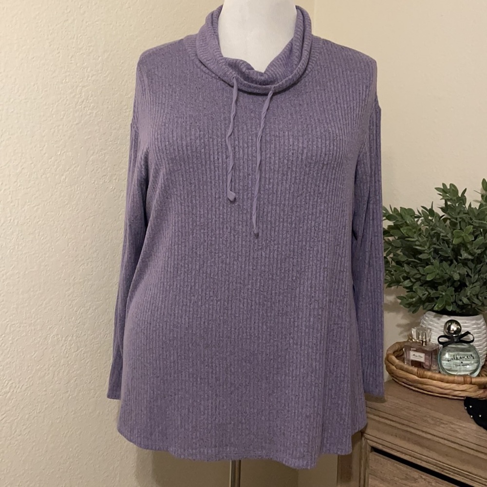 Lane Bryant Cowl Neck Top-Purple-Size 18/20
